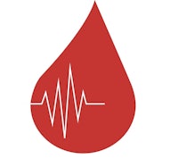 a blood drop with an ecg on it