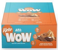 a box of keto wow with chocolate and peanut butter