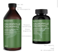 a bottle of chlorophyll and a bottle of chlorophyll