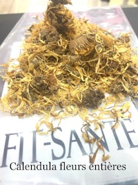 a bag of dried flowers on a table