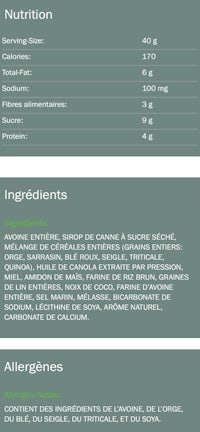 a nutrition label for a green smoothie