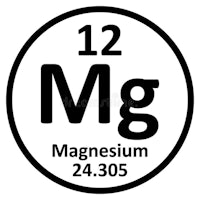 the periodic symbol for magnesium is shown on a white background