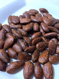 almonds on a white plate