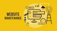 a yellow background with the words website maintenance