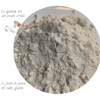a bowl of flour with a label on it