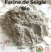 a white powder with the words farine de segle bio