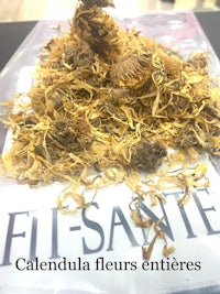 a bag of dried flowers on a table