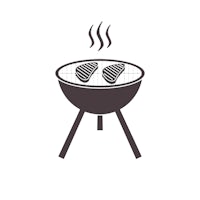 bbq grill icon on a white background