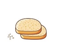 two slices of bread on a white background