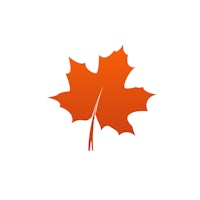 a maple leaf logo on a white background