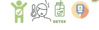 a group of icons with the word detox on them