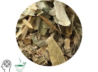 a pile of dried leaves on a white background