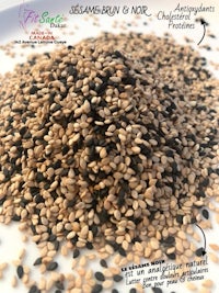 sesame seeds on a white plate