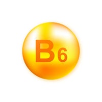 vitamin b6 in a yellow ball on a white background