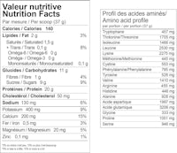 a nutrition label showing the ingredients of a product