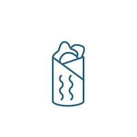 a line icon of a bag of potato chips on a white background