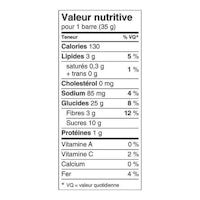 a nutrition label showing the ingredients of a product