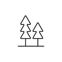 a line icon of two trees in the forest