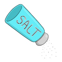 a bottle of salt with the word salt on it