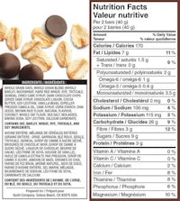 the nutrition facts label for a chocolate bar