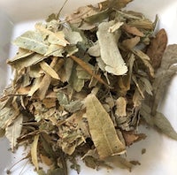 eucalyptus leaves on a white plate