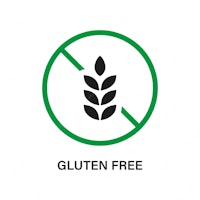 a gluten free sign on a white background