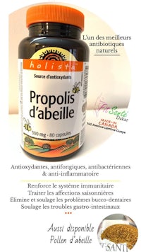 a jar of propolis d'abeille