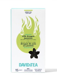 a box of david's tea with a dragon on it