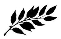 a black silhouette of a leaf on a white background