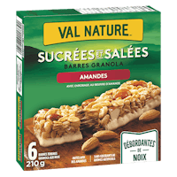 a box of val nature's granola bars with almonds