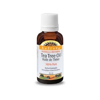 a tea tree oil on a white background