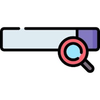 a magnifying glass icon on a white background