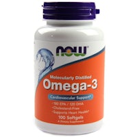 a bottle of now foods omega-3 supplement