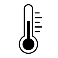 a thermometer icon on a white background