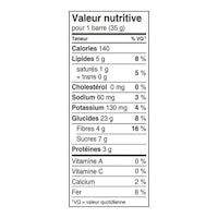 a nutrition label showing the ingredients of a food