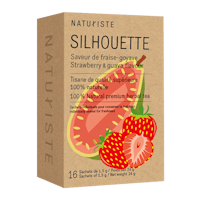 a box of silouette tea with strawberries and figs