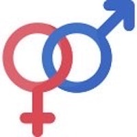 a male and female symbol on a white background