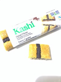 a bar of kashi chocolate bars on a white surface