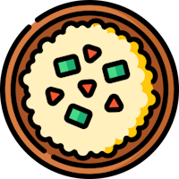 a pizza icon on a black background