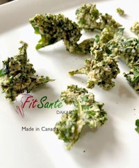 kale chips on a white plate