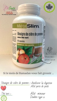 a bottle of metslim with an apple on it