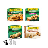 four packages of val nature granola bars