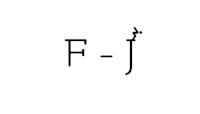 a black and white image of the letter f on a white background