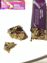 a piece of granola bar on a plate