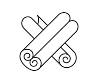 two cinnamon sticks on a white background