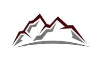 a mountain logo on a white background