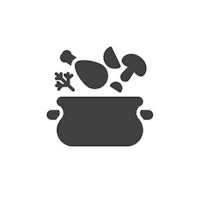 an icon of a pot with food in it