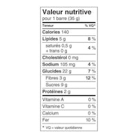 a nutrition label showing the ingredients of a product