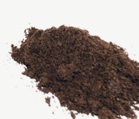 a pile of brown soil on a white background